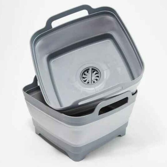 Mark Charles Misilli Set of 2 Collapsible Dish Drainers w/ Removable Drain Grey - Picture 1 of 10